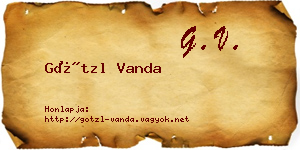 Götzl Vanda névjegykártya